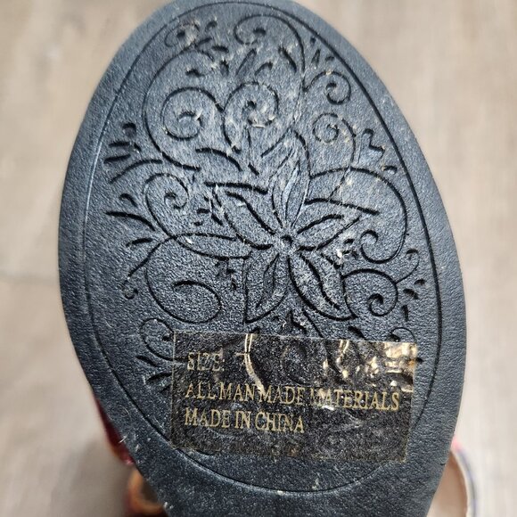 🌸🪻🌼Charlotte Russe Vibrant Multi-Color Floral Platform Wedge Sandals-W7 - Picture 3 of 3